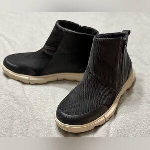 Sorel Black with White Soles/Fleece Lined Bootie-Sneakers